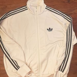 Men's White/Black Adidas Track Jacket